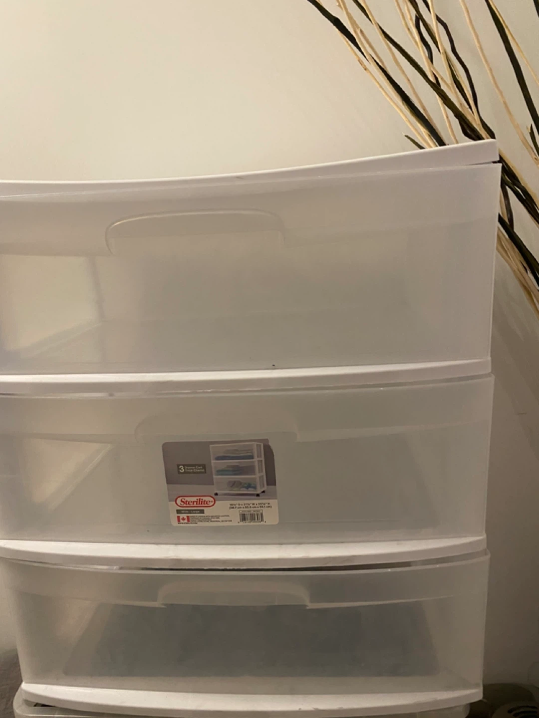 Sterilite 3 Drawer Wide Cart
