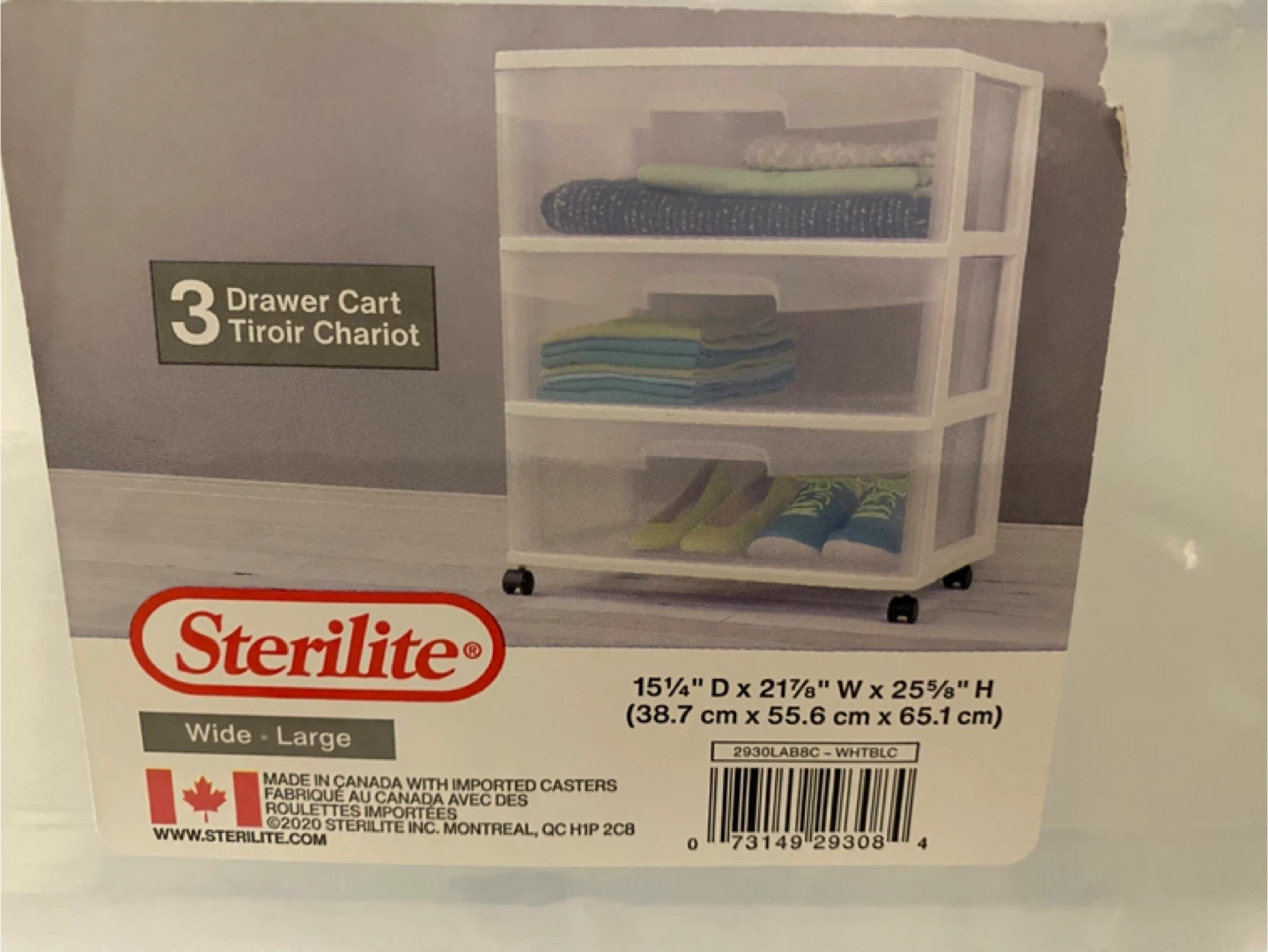 Sterilite 3 Drawer Wide Cart - photo 2