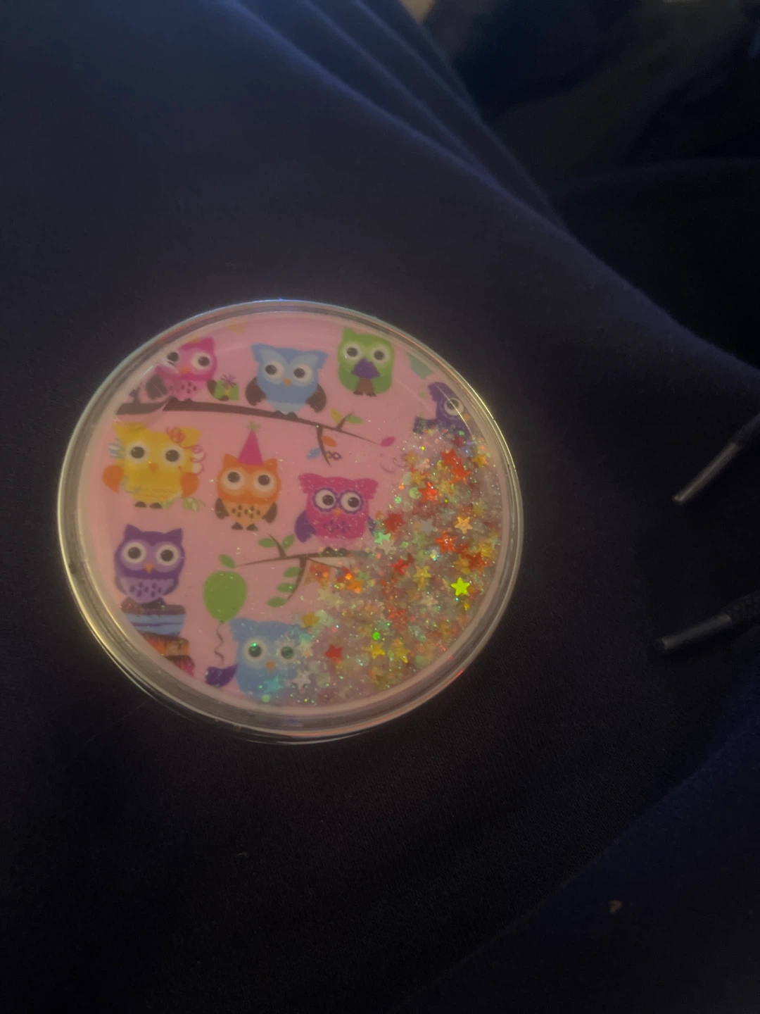 Owl Themed Glitter Shaker Round Container