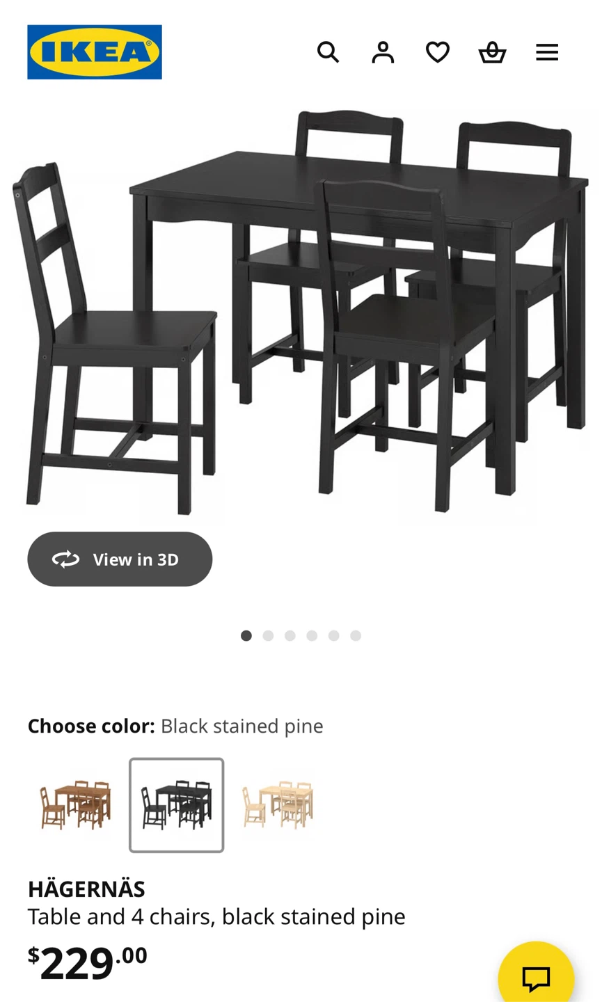 IKEA Table and 4 Chairs Set - photo 3