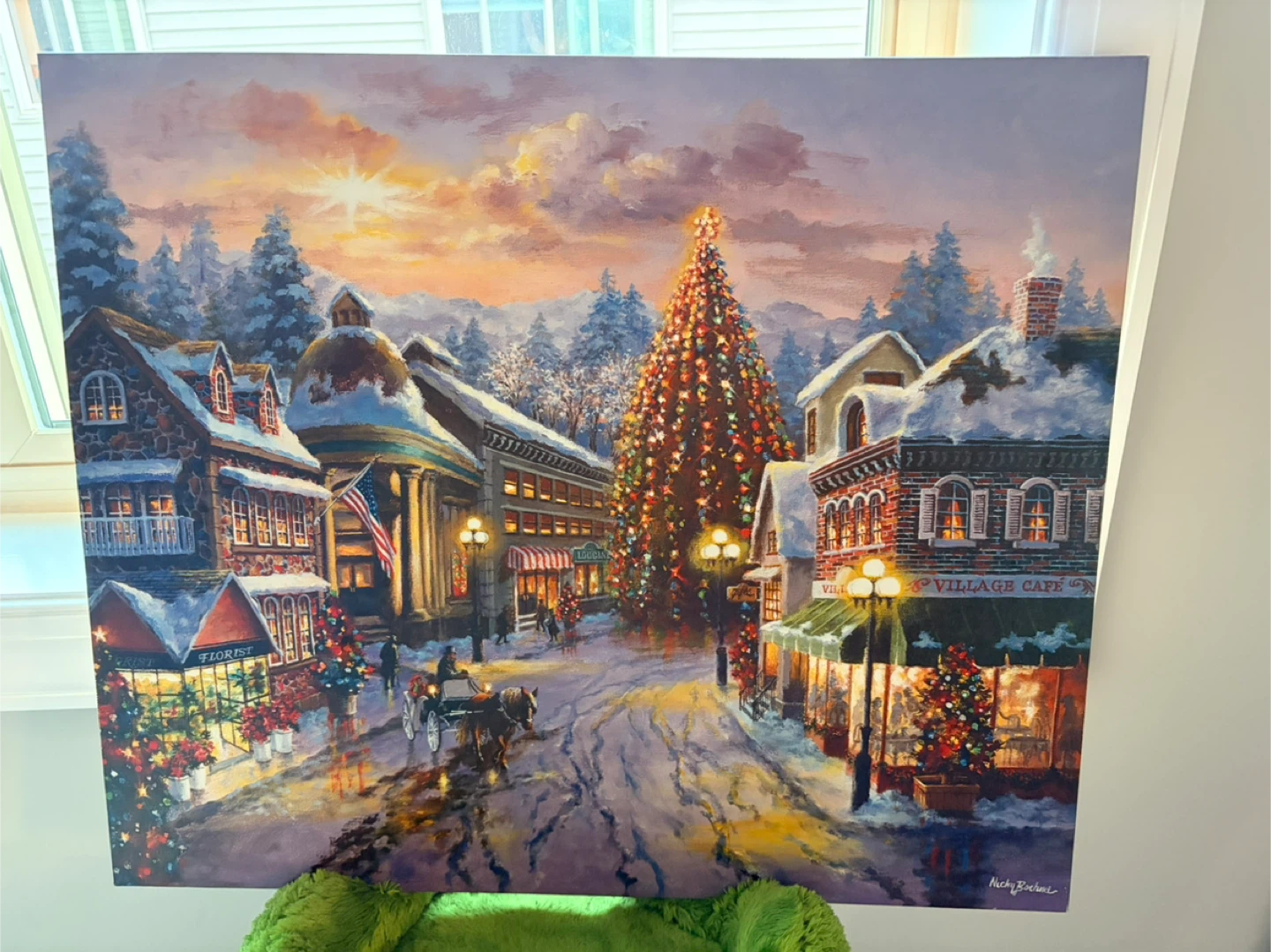 Winter Village Christmas Scene Wall Art