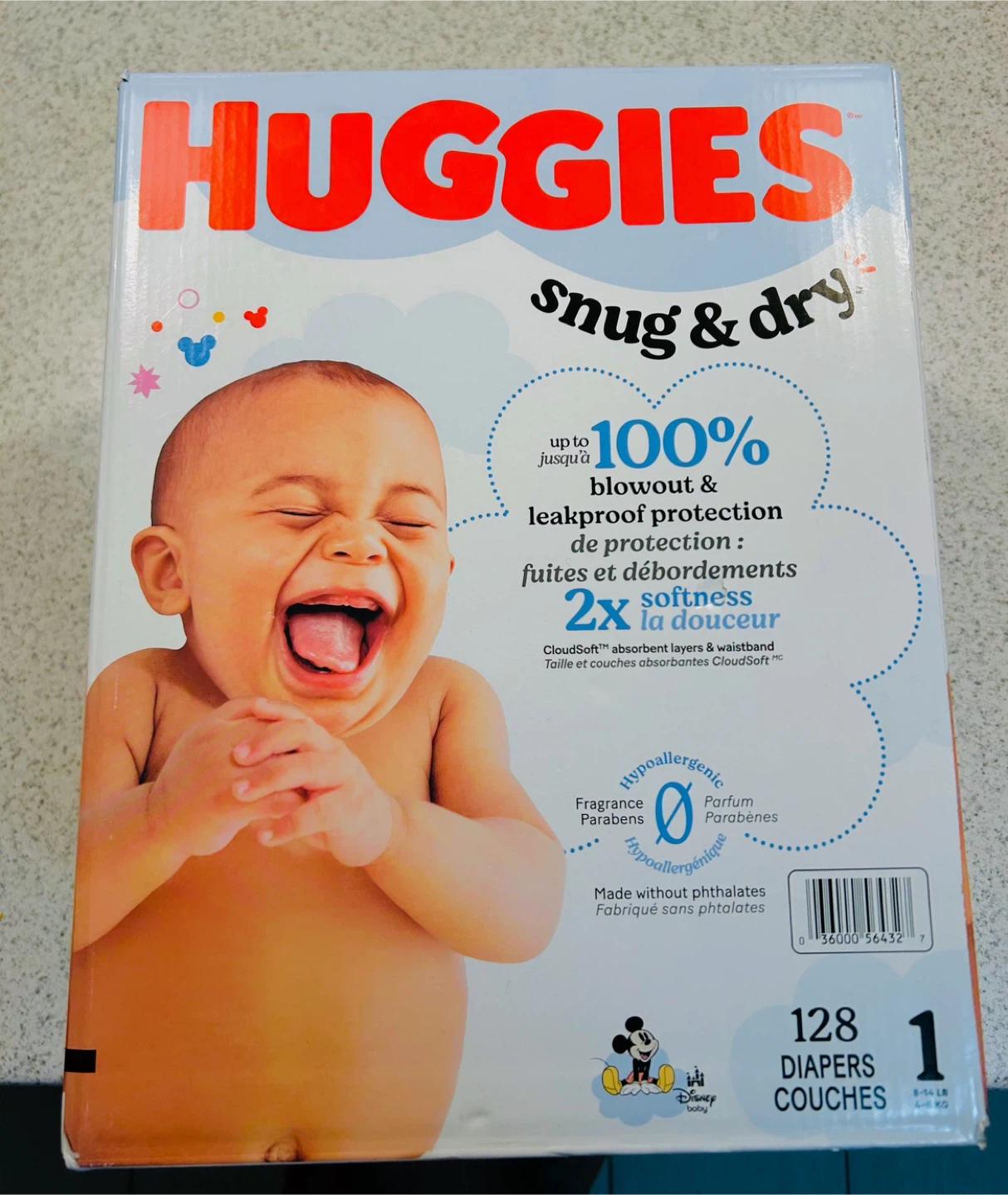 Huggies Snug & Dry Diapers Size 1 - 128 Count