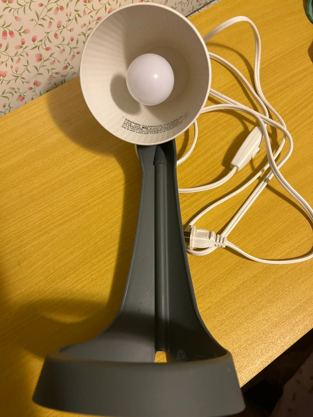White Ribbed Desk Lamp