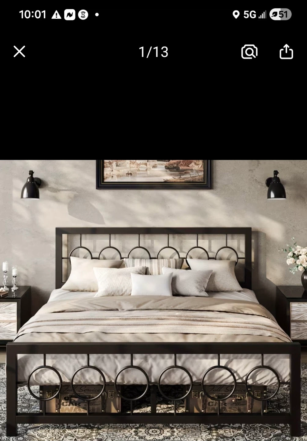 The Art of Living Queen Size Metal Bed Frame
