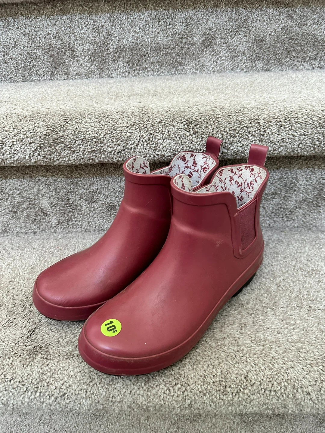 Red Ankle Rain Boots size 6