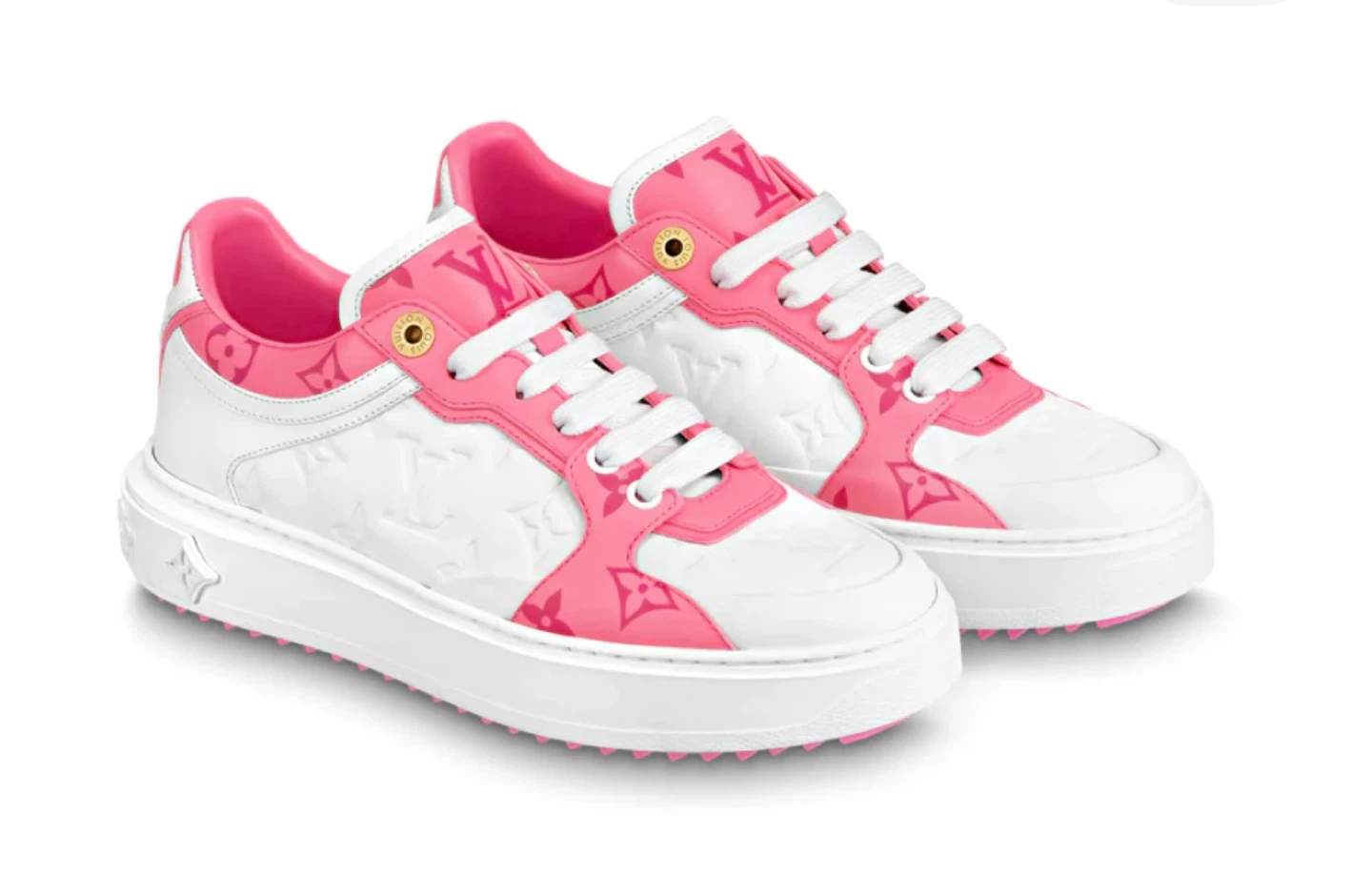 LOUIS VUITTON Time Out Sneakers 'White and Pink Monogram' - photo 2