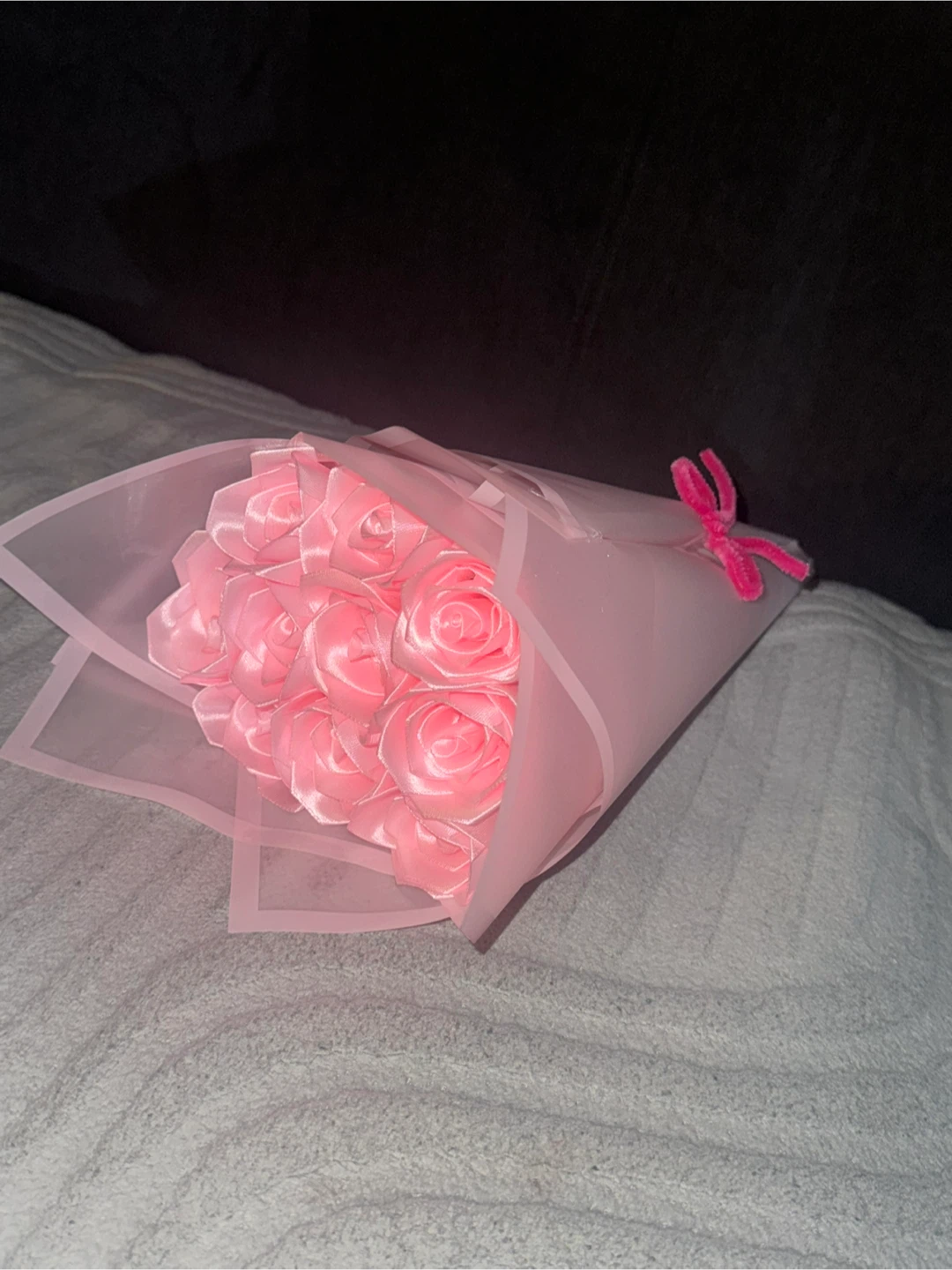 Pink Satin Rose Bouquet