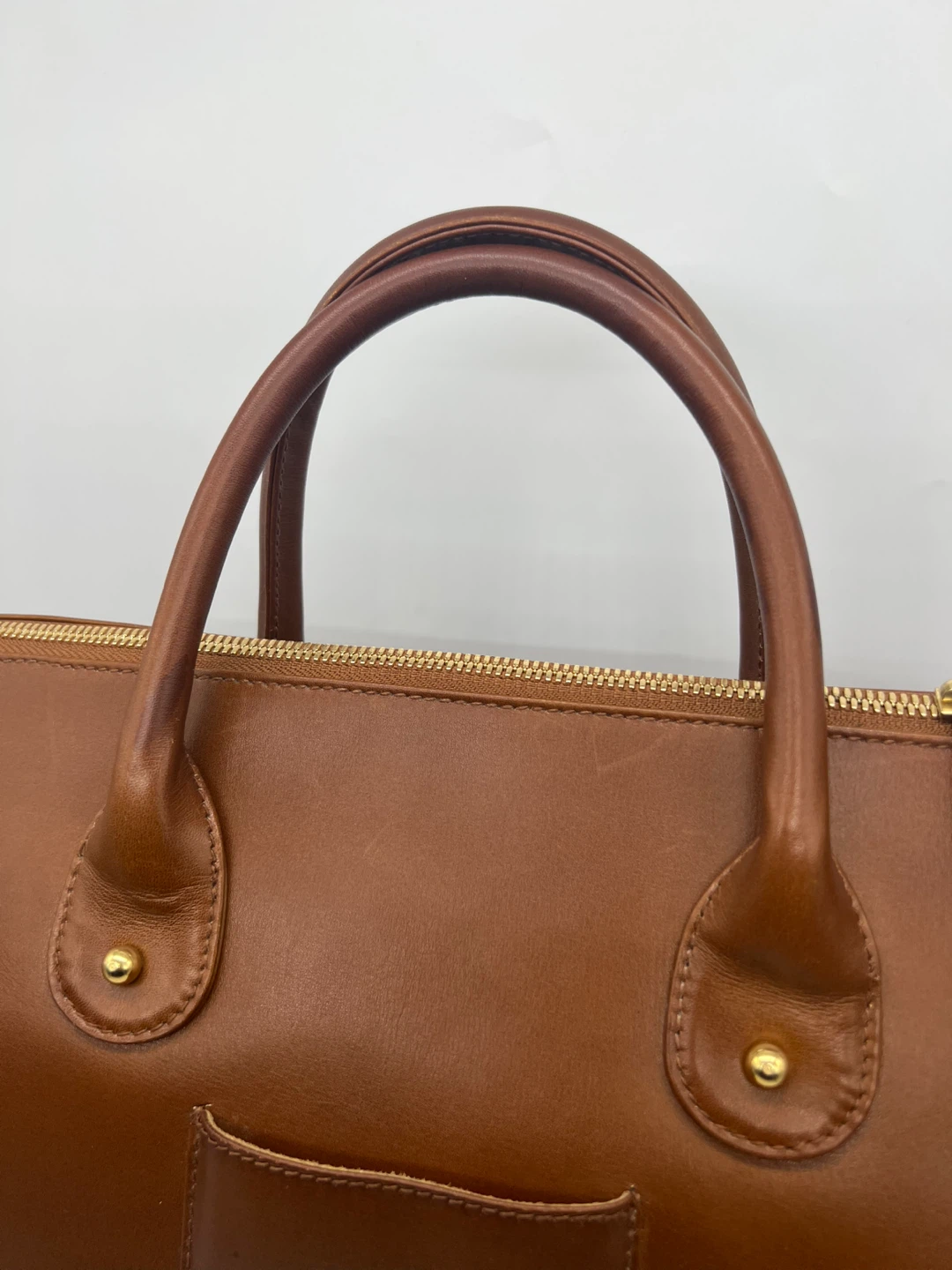 ANTIPINA Handmade Brown Leather Briefcase Commuter Weekender Bag - photo 3