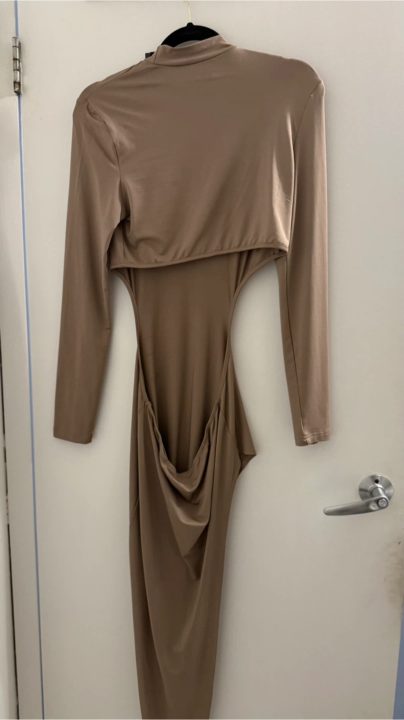 Women's Beige Cut-Out Maxi Dress - photo 2