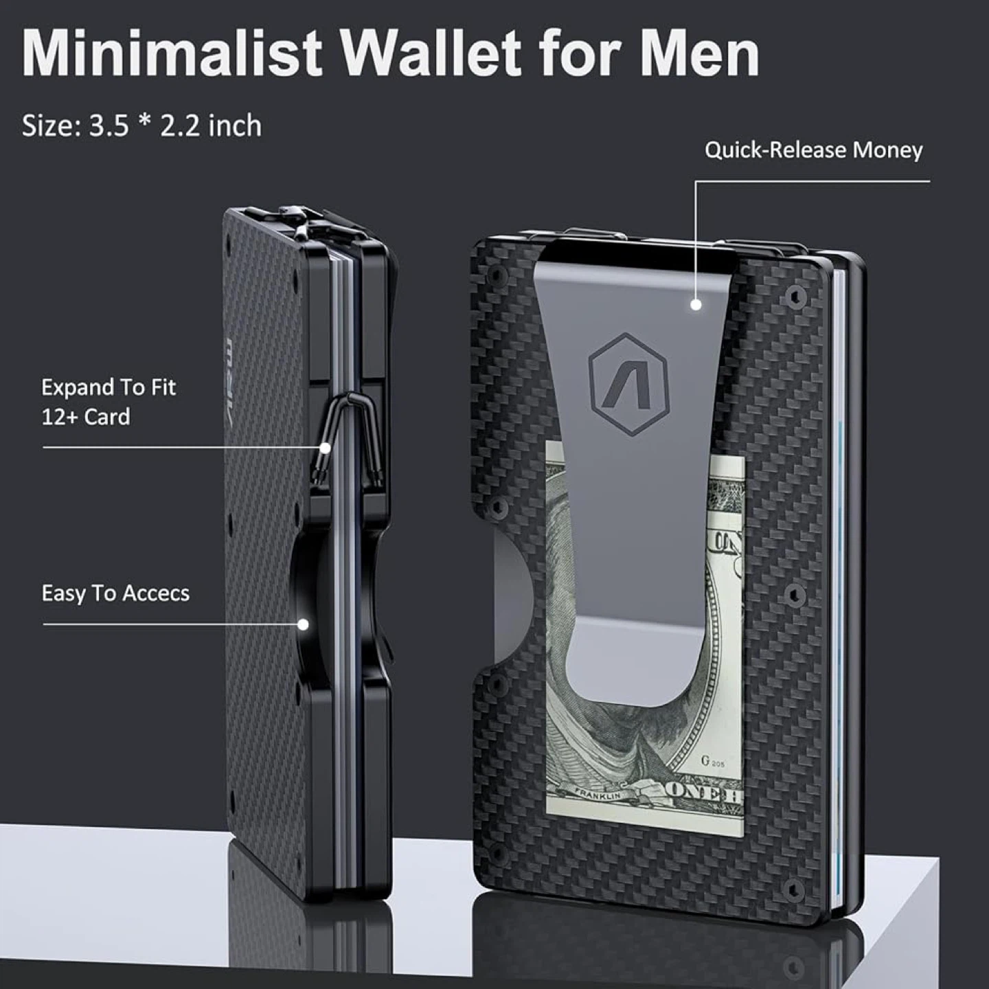 ARW Carbon Fiber Minimalist Wallet with Money Clip - photo 5