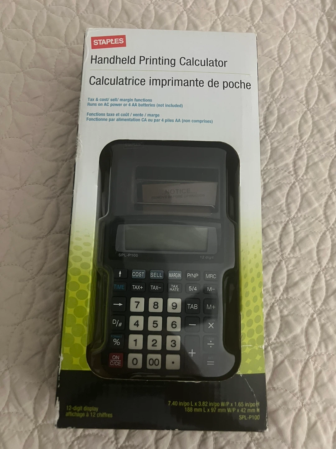 Staples Handheld Printing Calculator SPL-P100