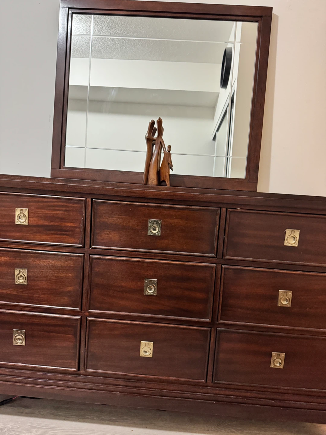 Solid Wood Dresser with Mirror