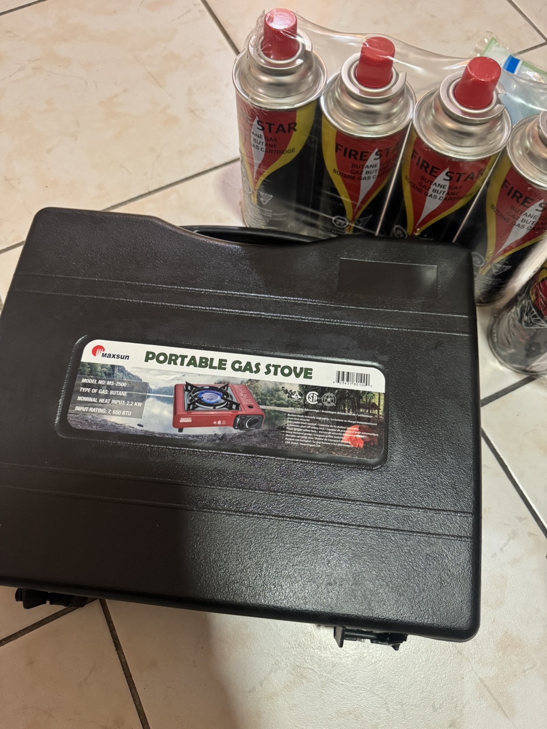 Portable Gas Stove with 4 packs butane gas