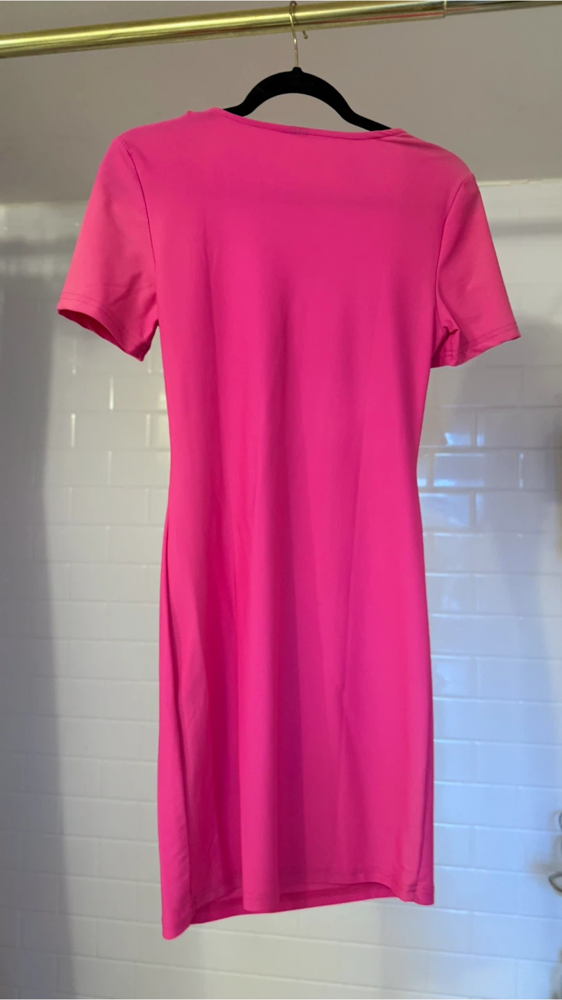 Hot Pink Tie-Front Mini Dress - photo 2