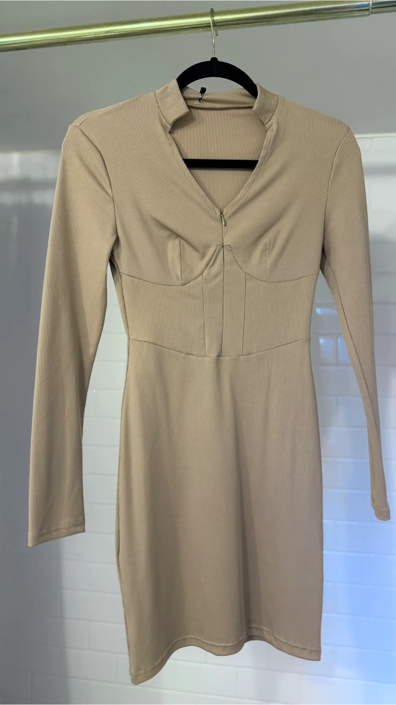 Ribbed Long Sleeve Mini Dress