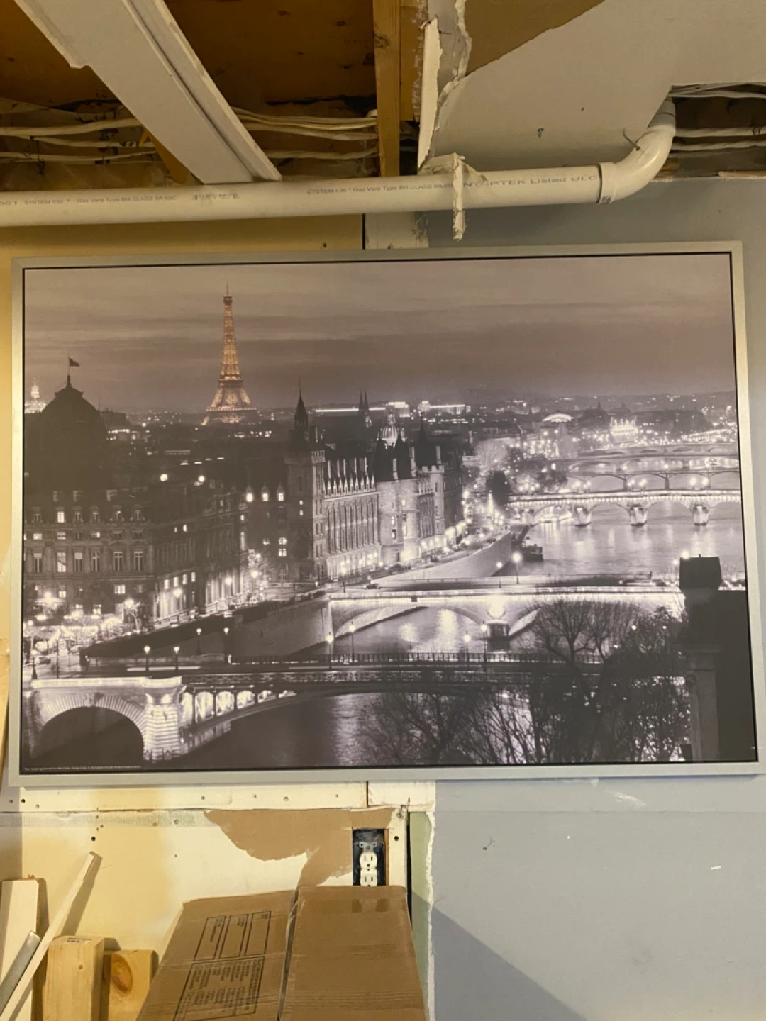 Framed Paris Skyline Wall Art
