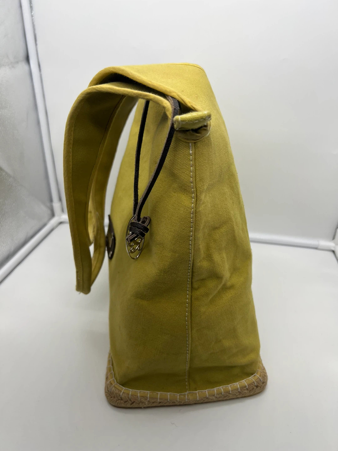 SALDARINI 1882 ESPABAG Lime Green Canvas Espadrille Hobo Tote - photo 3