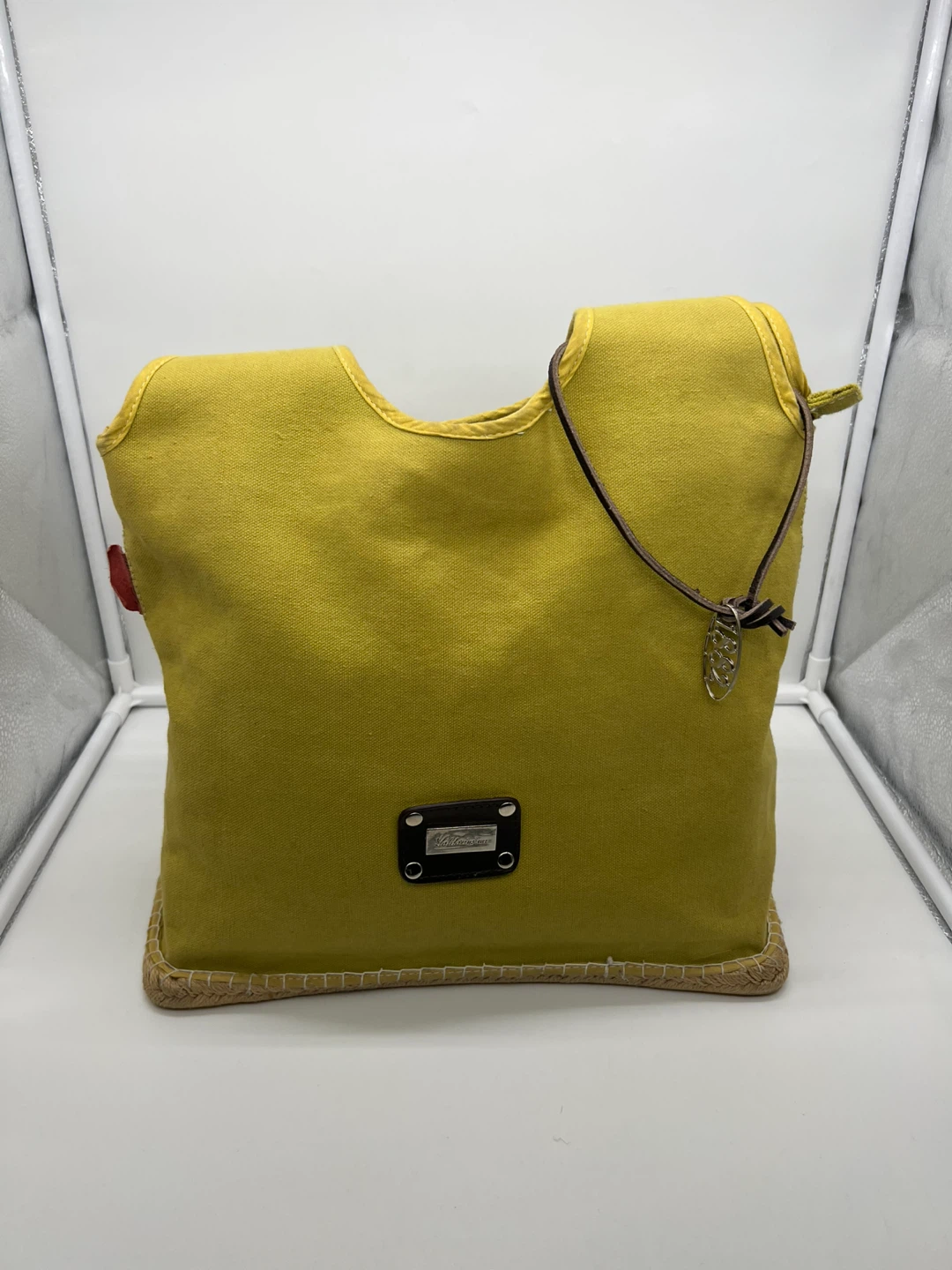 SALDARINI 1882 ESPABAG Lime Green Canvas Espadrille Hobo Tote - photo 2