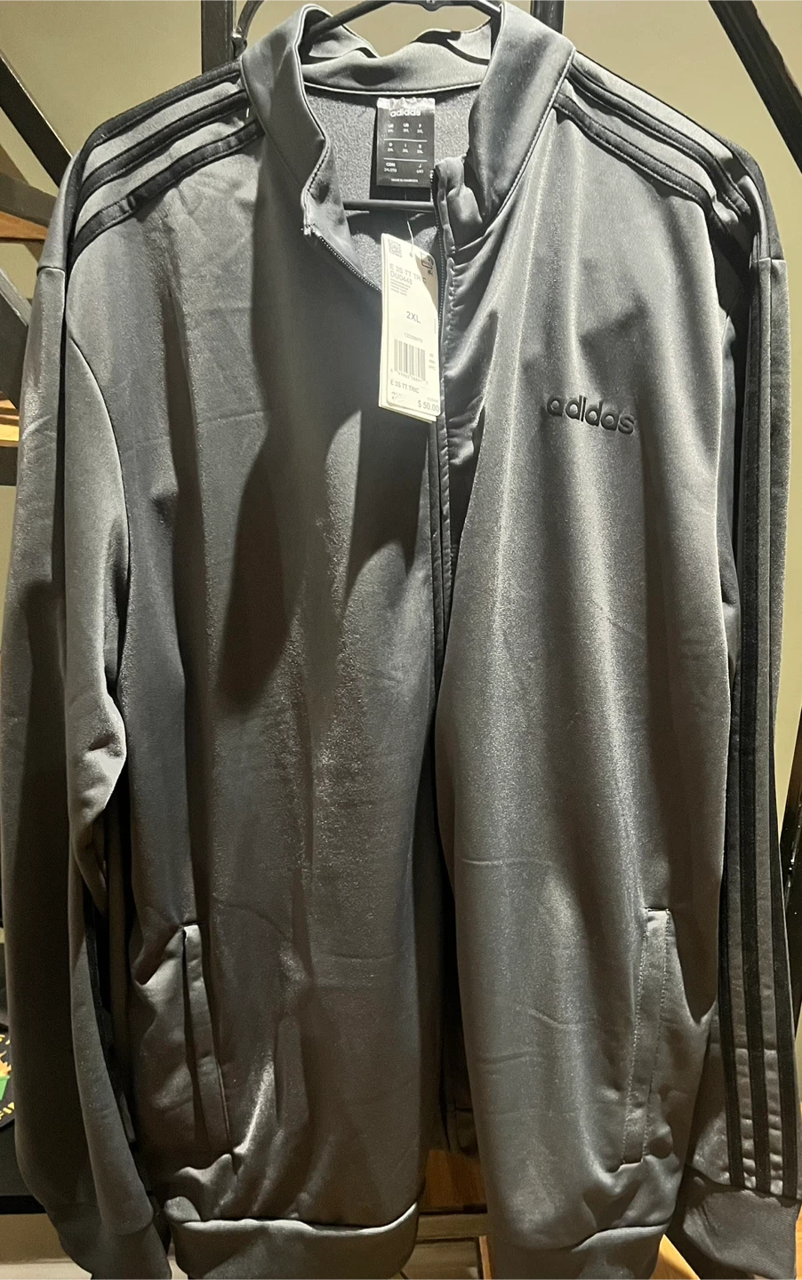 Adidas Men's 3-Stripes Track Jacket Size 2XL - photo 5