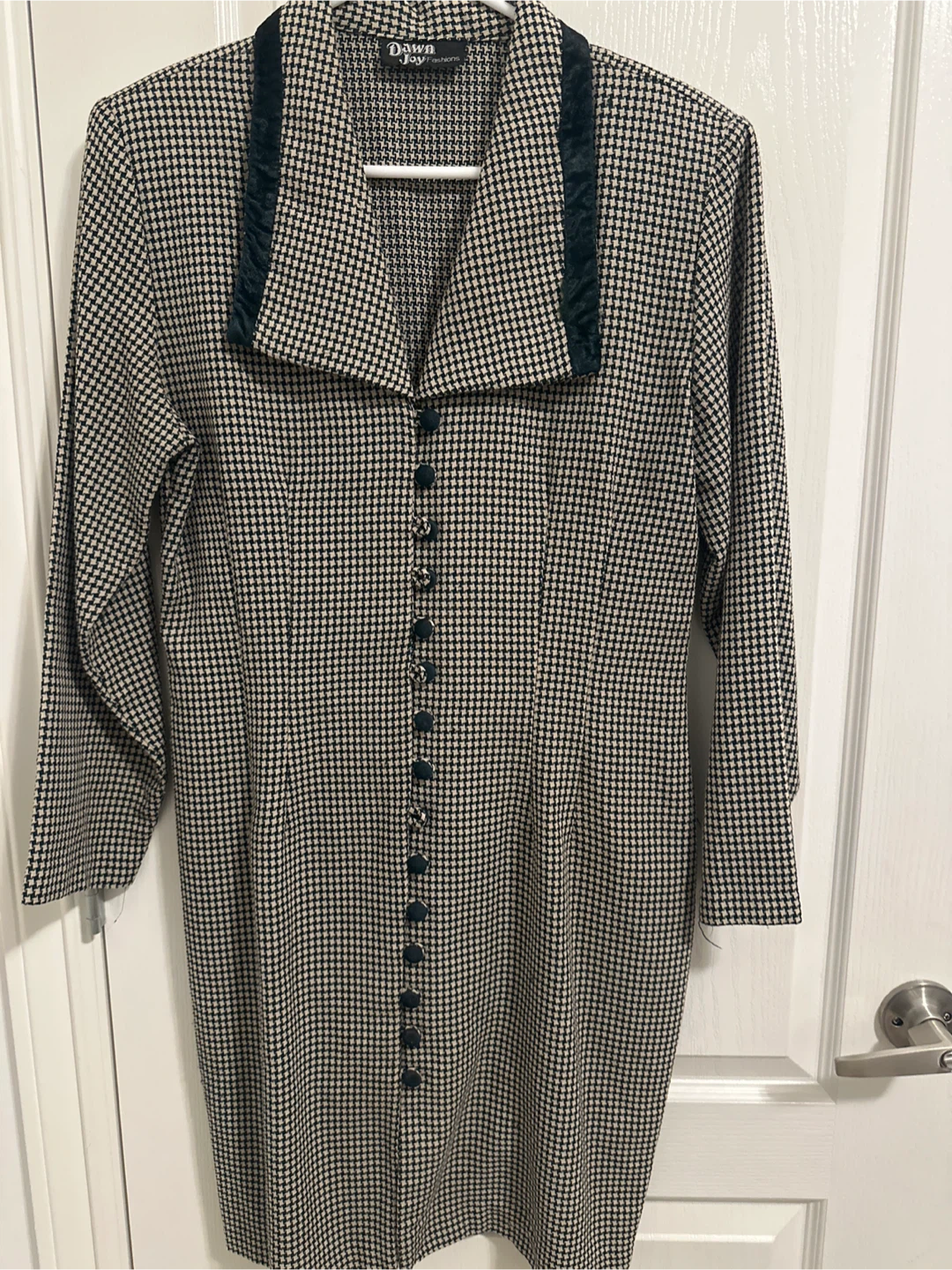 Dress with Velvet Collar