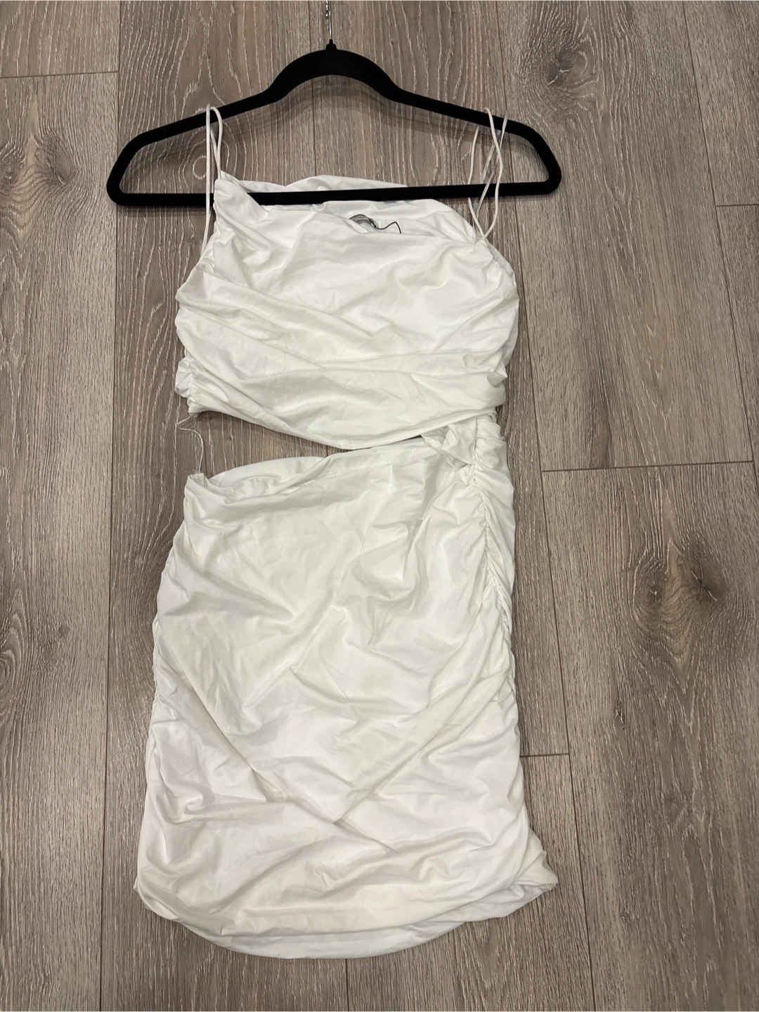 Zara White Ruched Mini Dress Set - photo 3