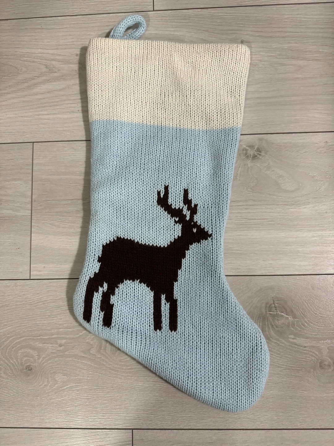 Knitted Christmas Stocking with Deer