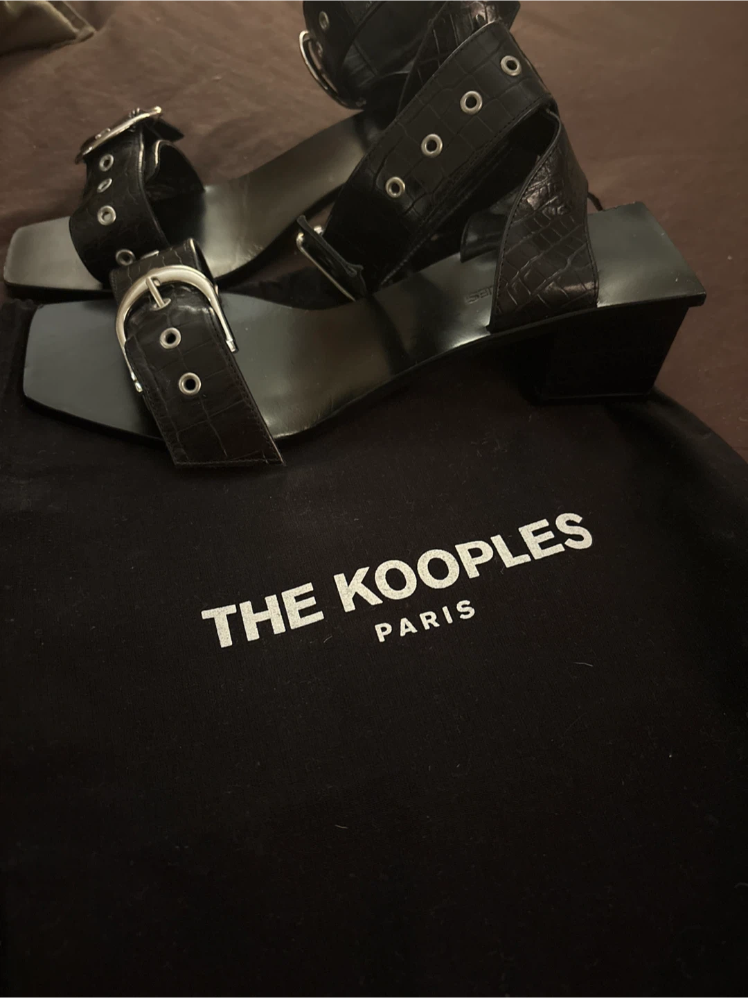 The Kooples Black Leather Ankle Strap Sandals - photo 5
