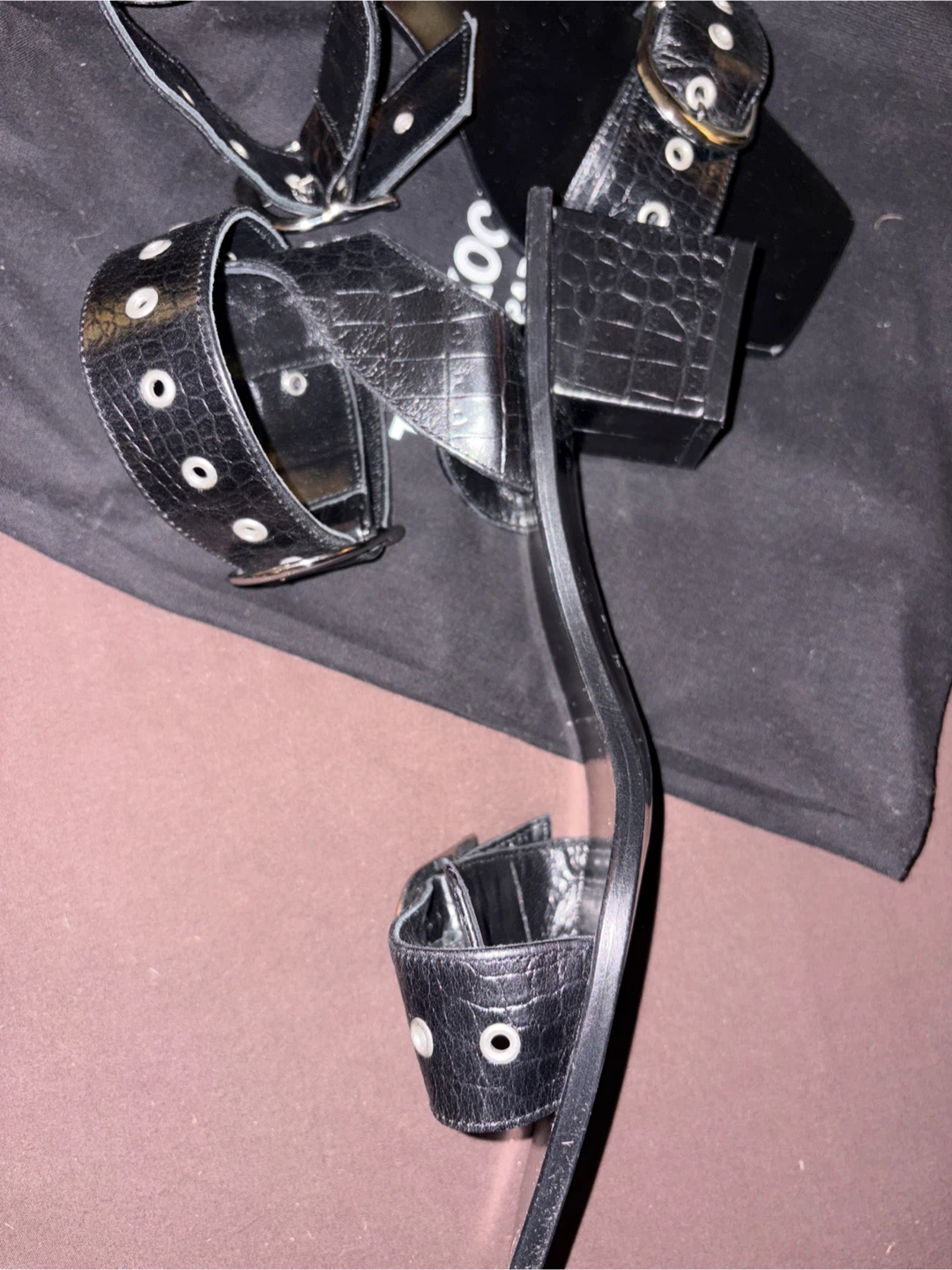 The Kooples Black Leather Ankle Strap Sandals - photo 4