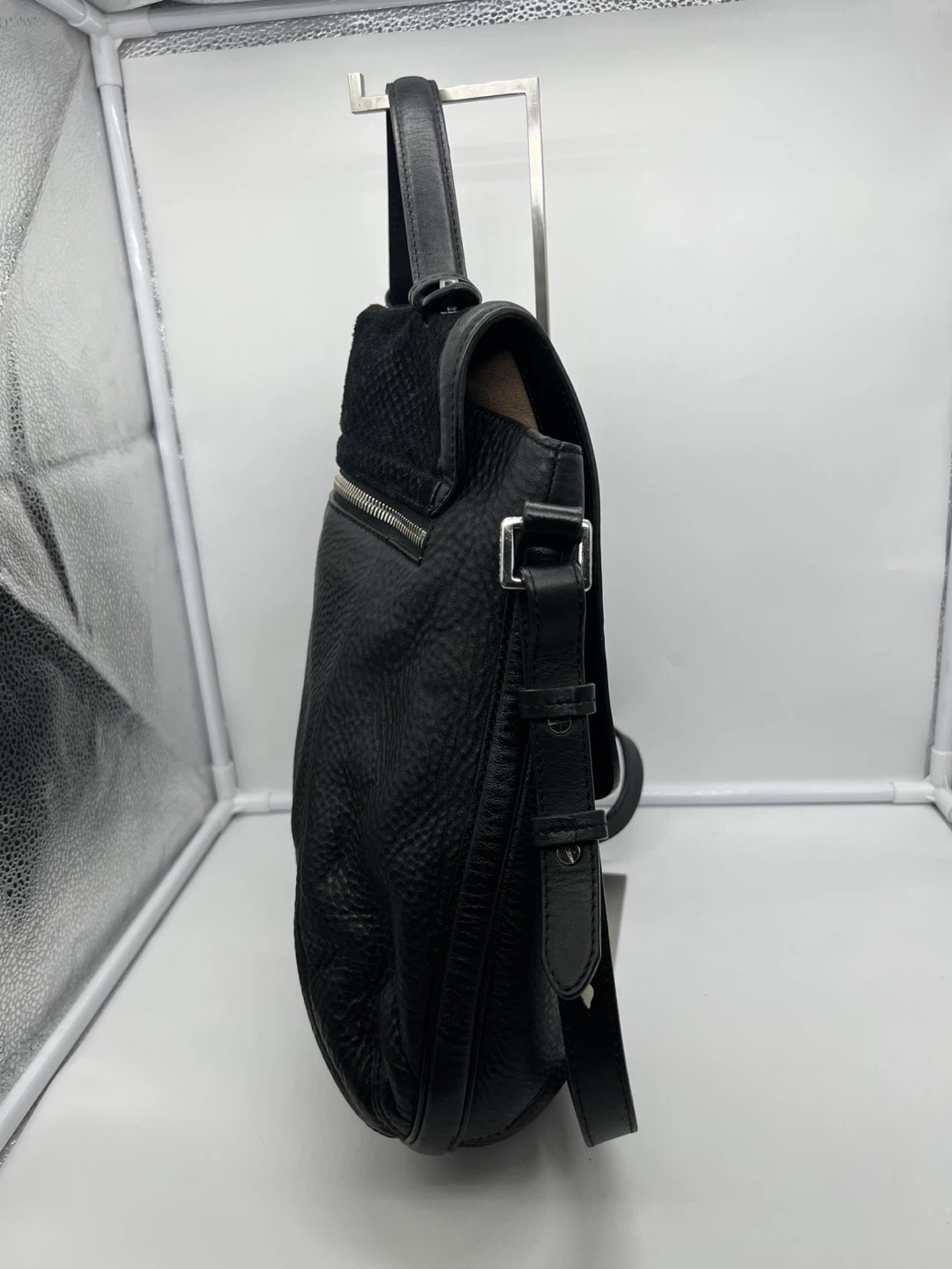 MACKAGE Carrie Black Embossed Leather Large Messenger Crossbody - photo 5