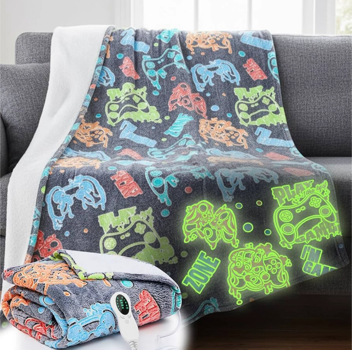 Glow in the Dark Heated Blanket - 50x60in - photo 3