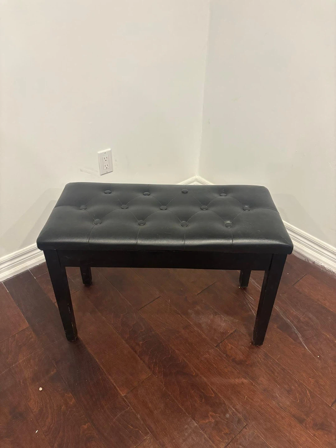 Black Piano Bench with Storage