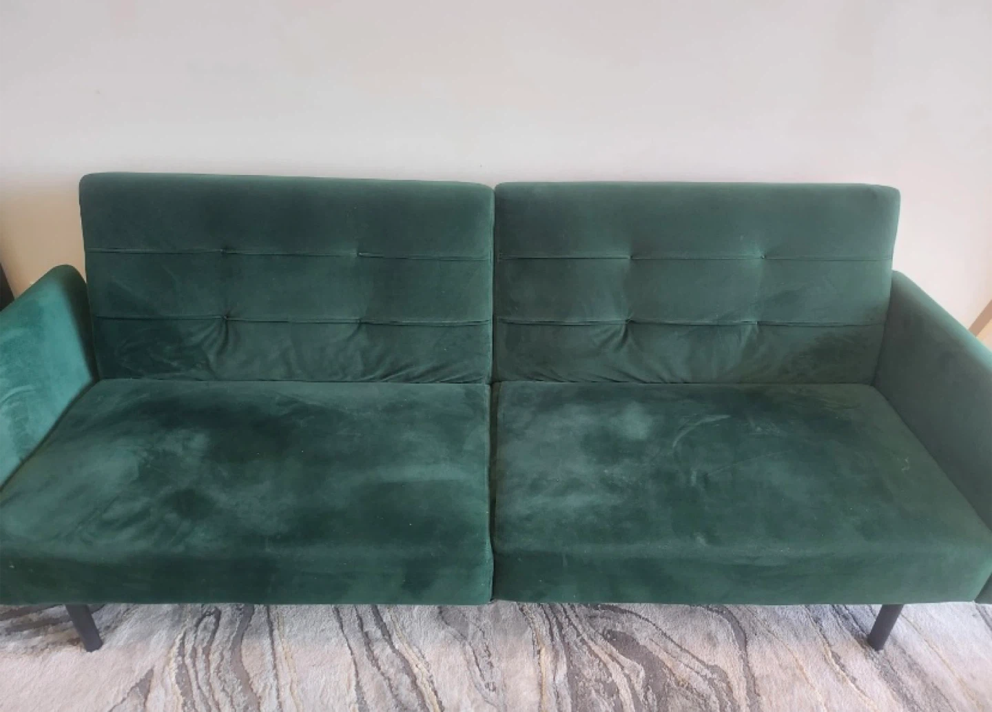 Lucid Comfort 74” Convertible Sofa - Green Velvet - photo 2