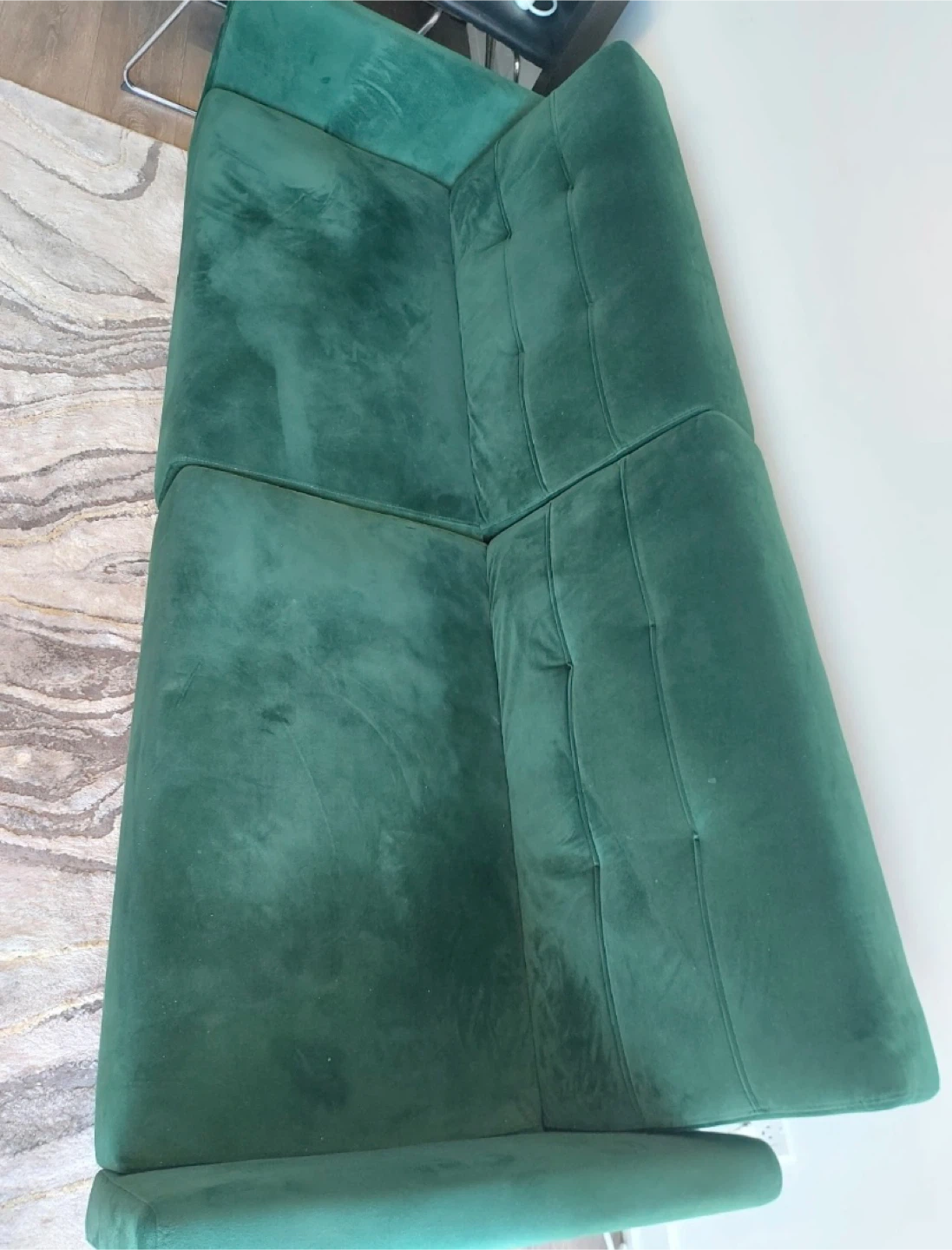 Lucid Comfort 74” Convertible Sofa - Green Velvet - photo 3