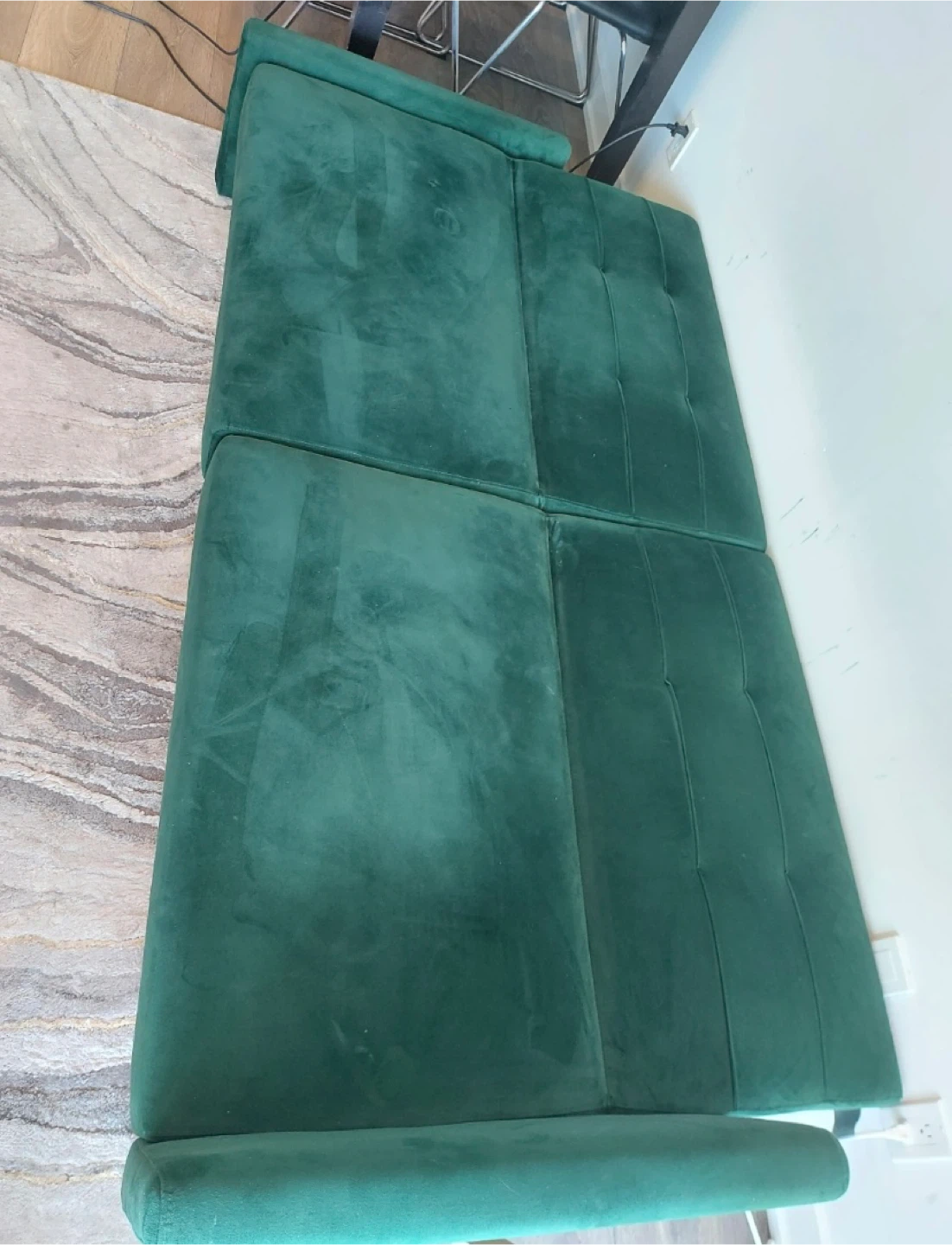 Lucid Comfort 74” Convertible Sofa - Green Velvet - photo 4