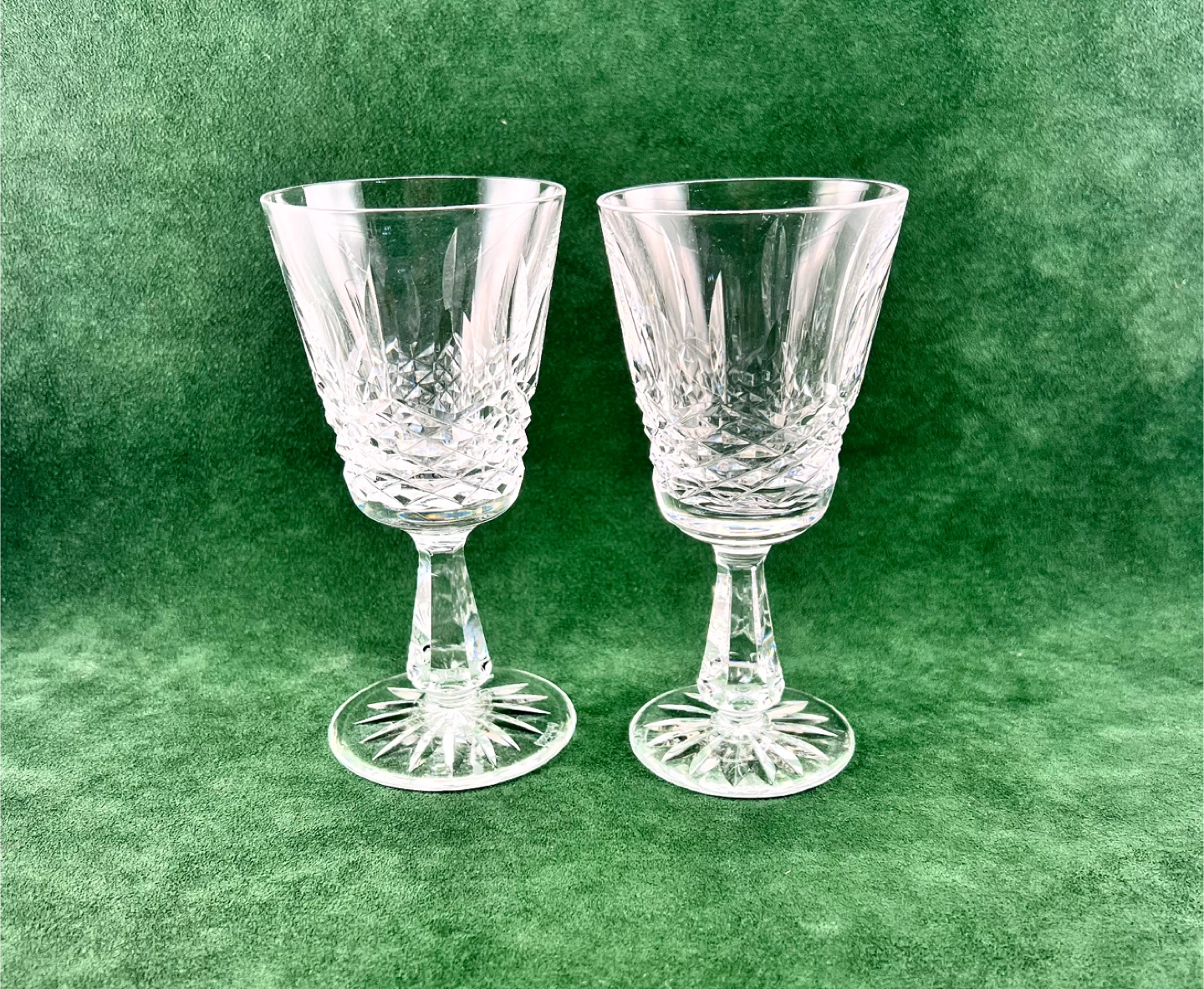 Pair Waterford Kenmare wine glasses