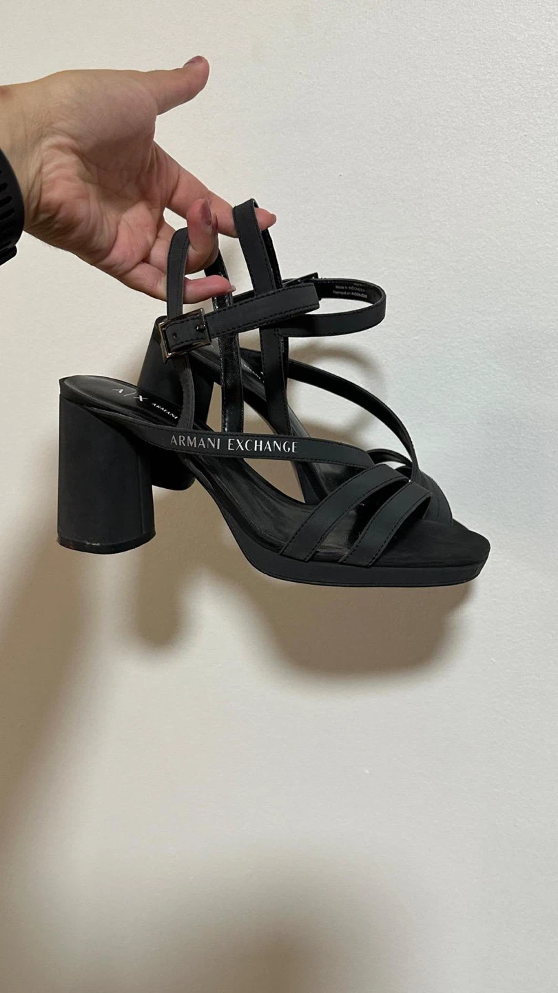 Armani Exchange Black Heeled Sandals size 7 - photo 2