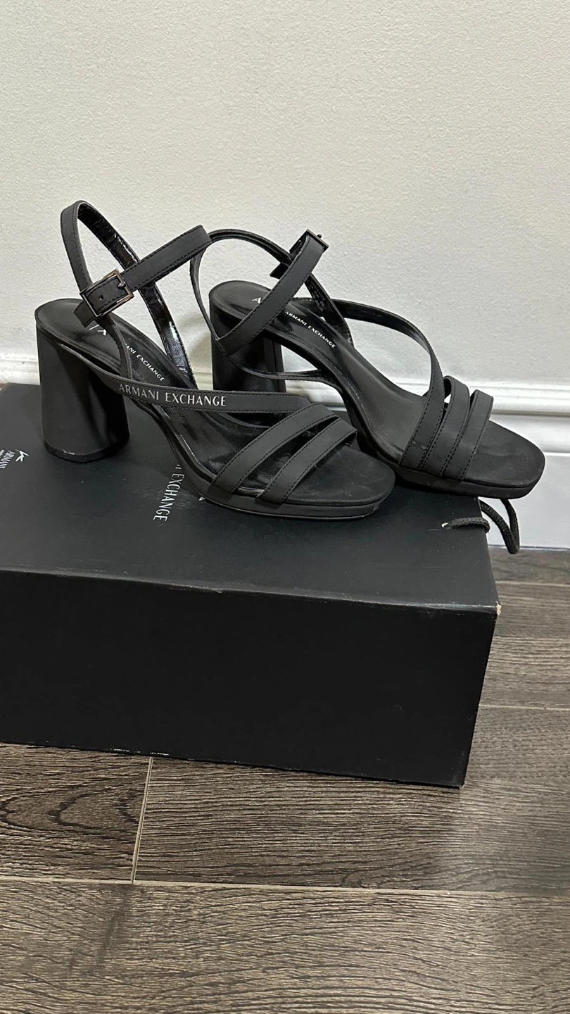 Armani Exchange Black Heeled Sandals size 7