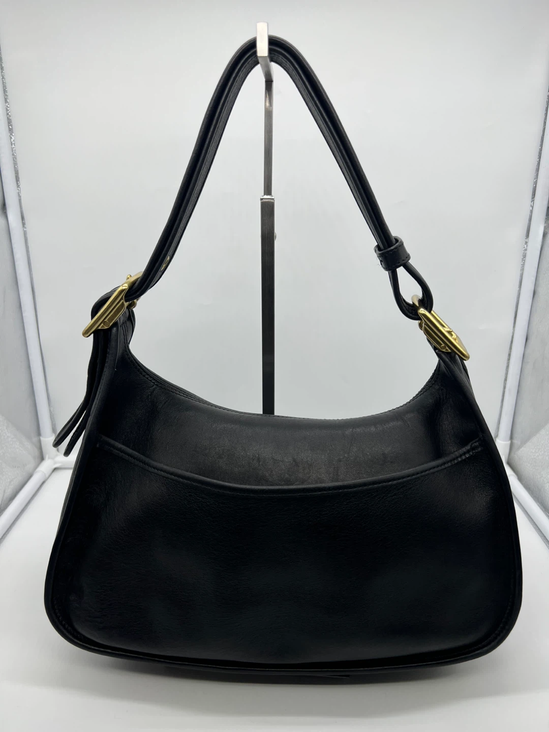COACH VINTAGE Y2K Legacy Crescent Black Leather Shoulder Bag - photo 4