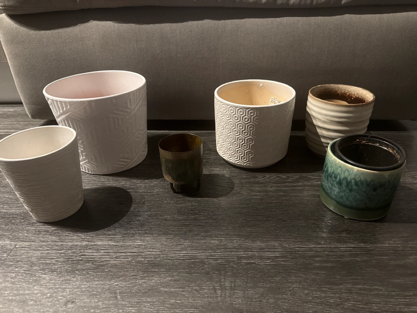 Assorted Ceramic and Metal Plant Pots