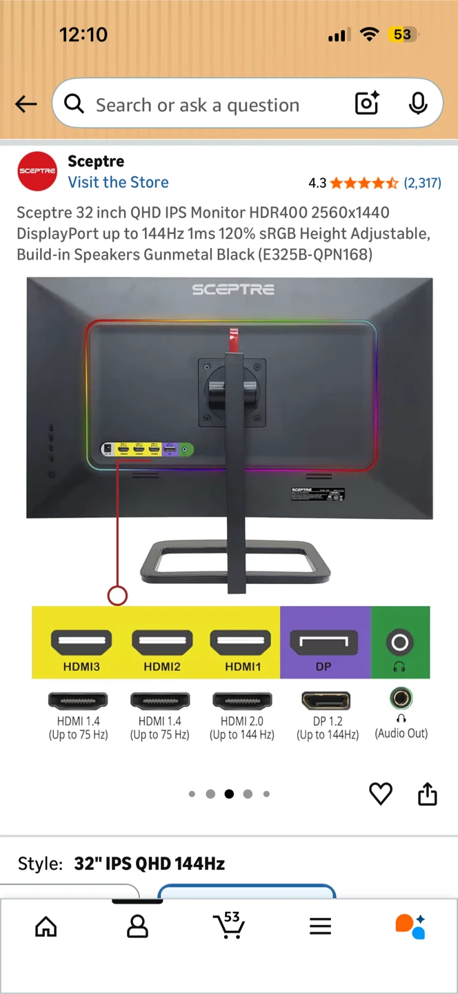 Moving Sale Sceptre 32 inch QHD IPS Monitor (Like New - photo 4