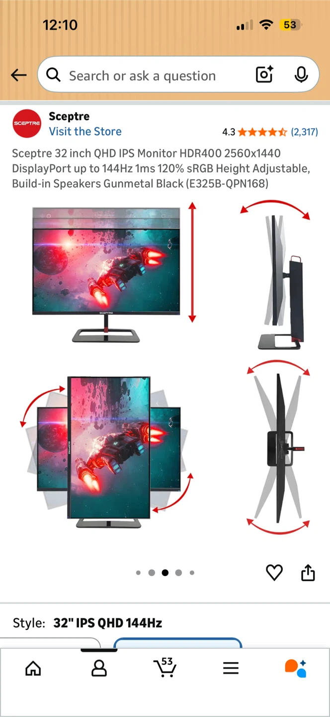 Moving Sale Sceptre 32 inch QHD IPS Monitor (Like New - photo 3