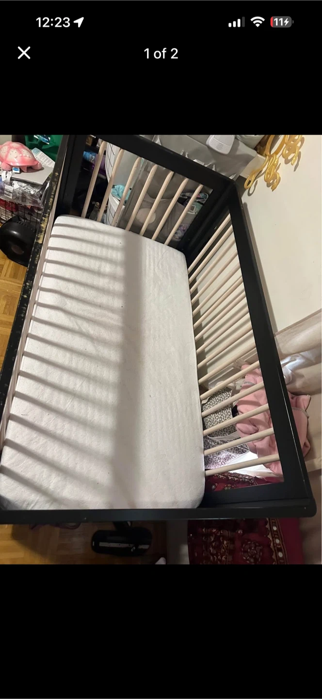 Black and Natural Wood Crib - photo 2