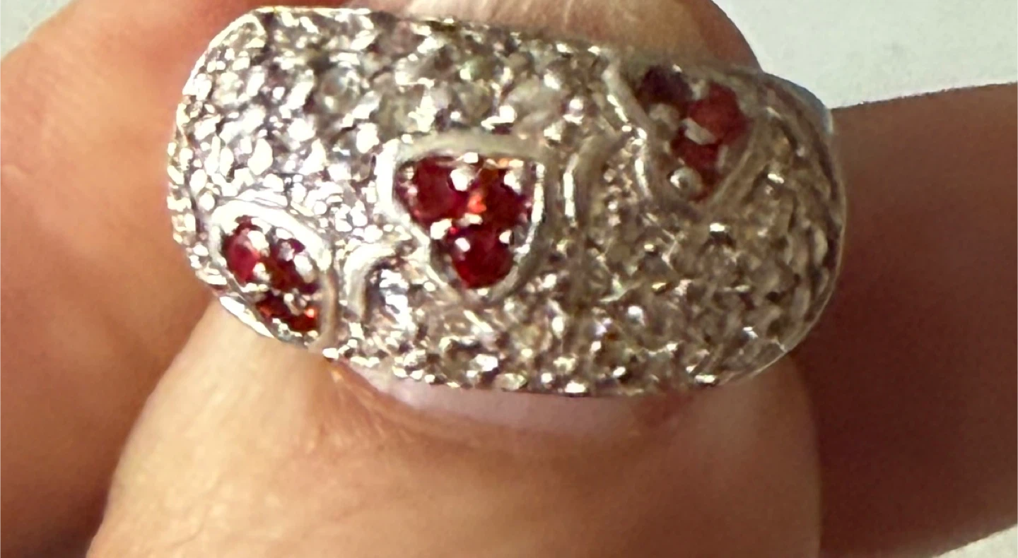 Sterling Silver Heart Ring with Cubic Zirconia - photo 5