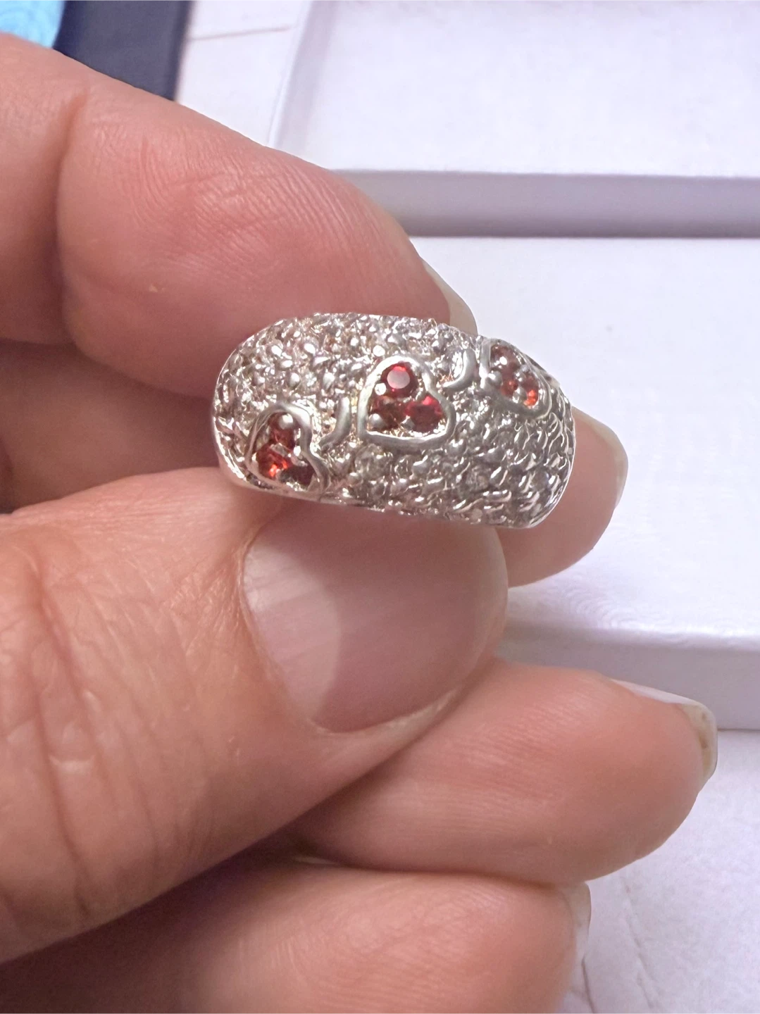 Sterling Silver Heart Ring with Cubic Zirconia