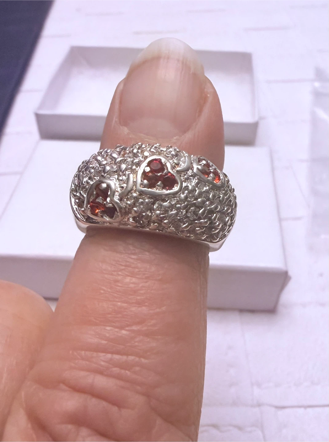 Sterling Silver Heart Ring with Cubic Zirconia - photo 3