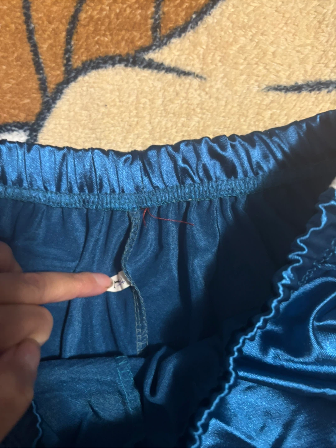 Blue Satin Athletic Shorts with White Trim - photo 2