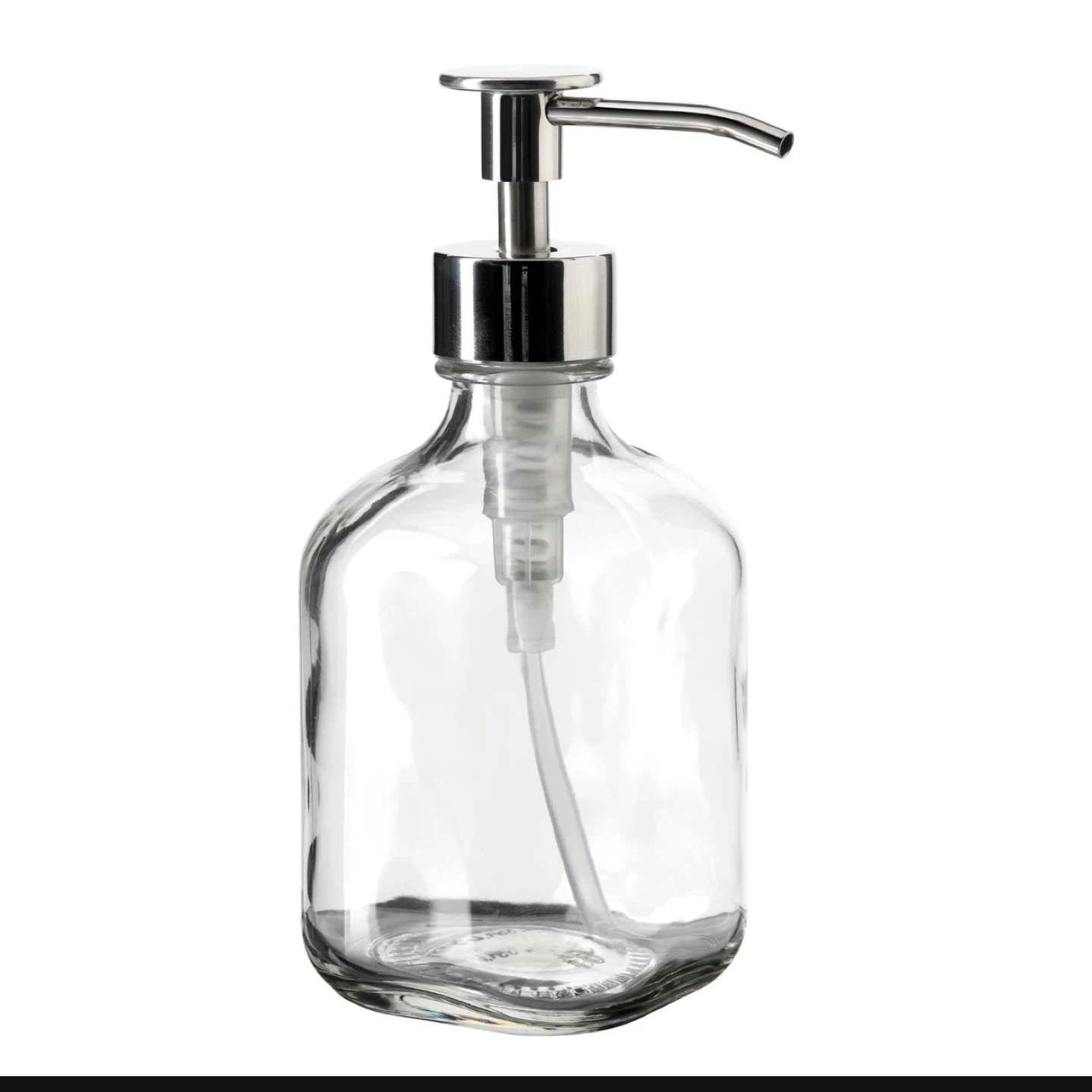 Glass Soap Dispenser with Chrome Pump