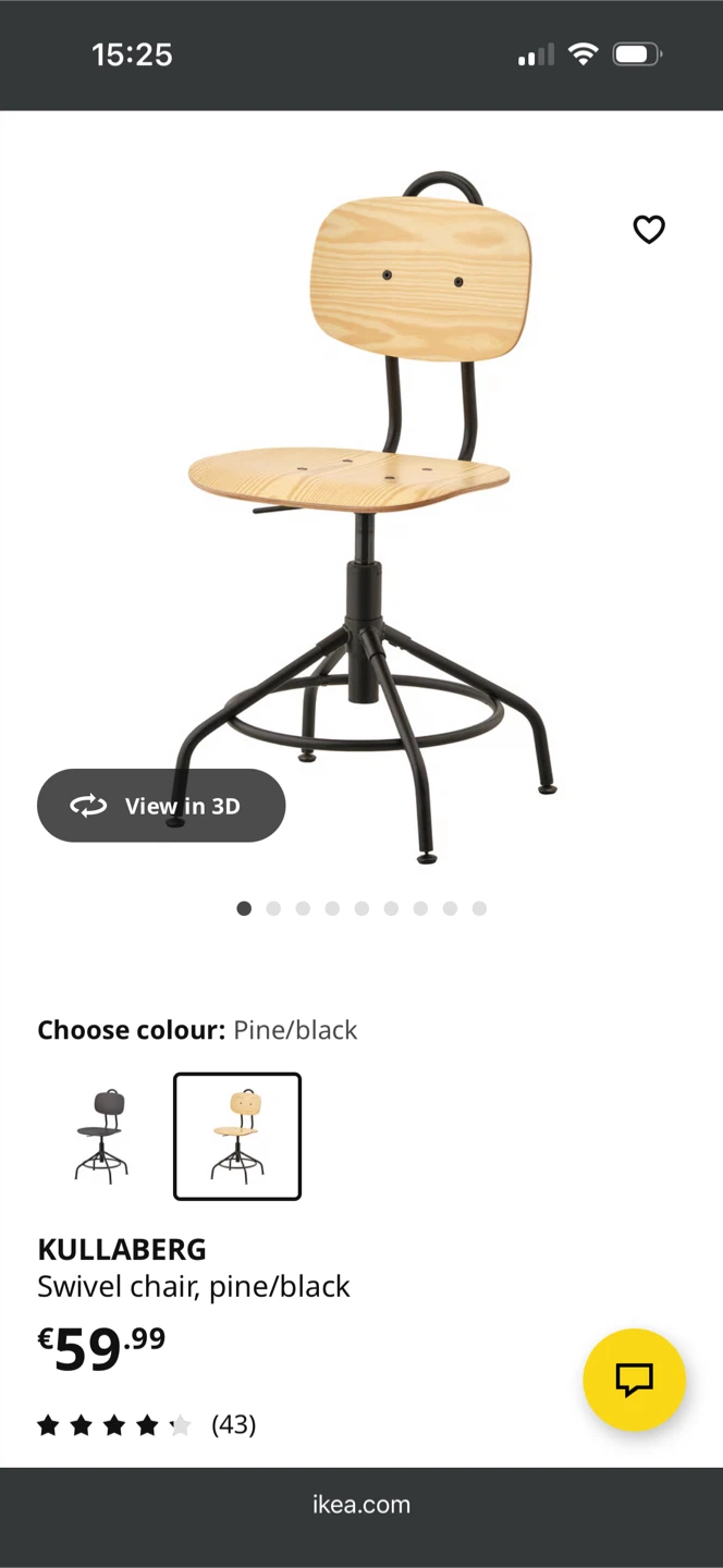 IKEA KULLABERG Swivel Chair and Desk Set - Pine/Black - photo 4