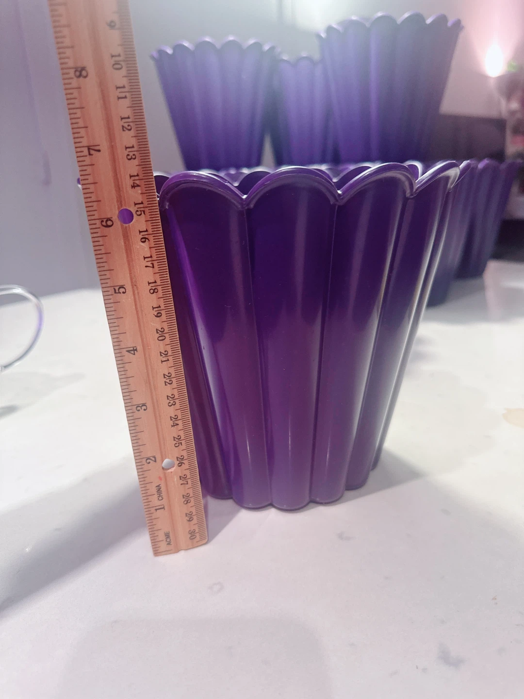Set of 13 Purple Flower Pots - photo 5