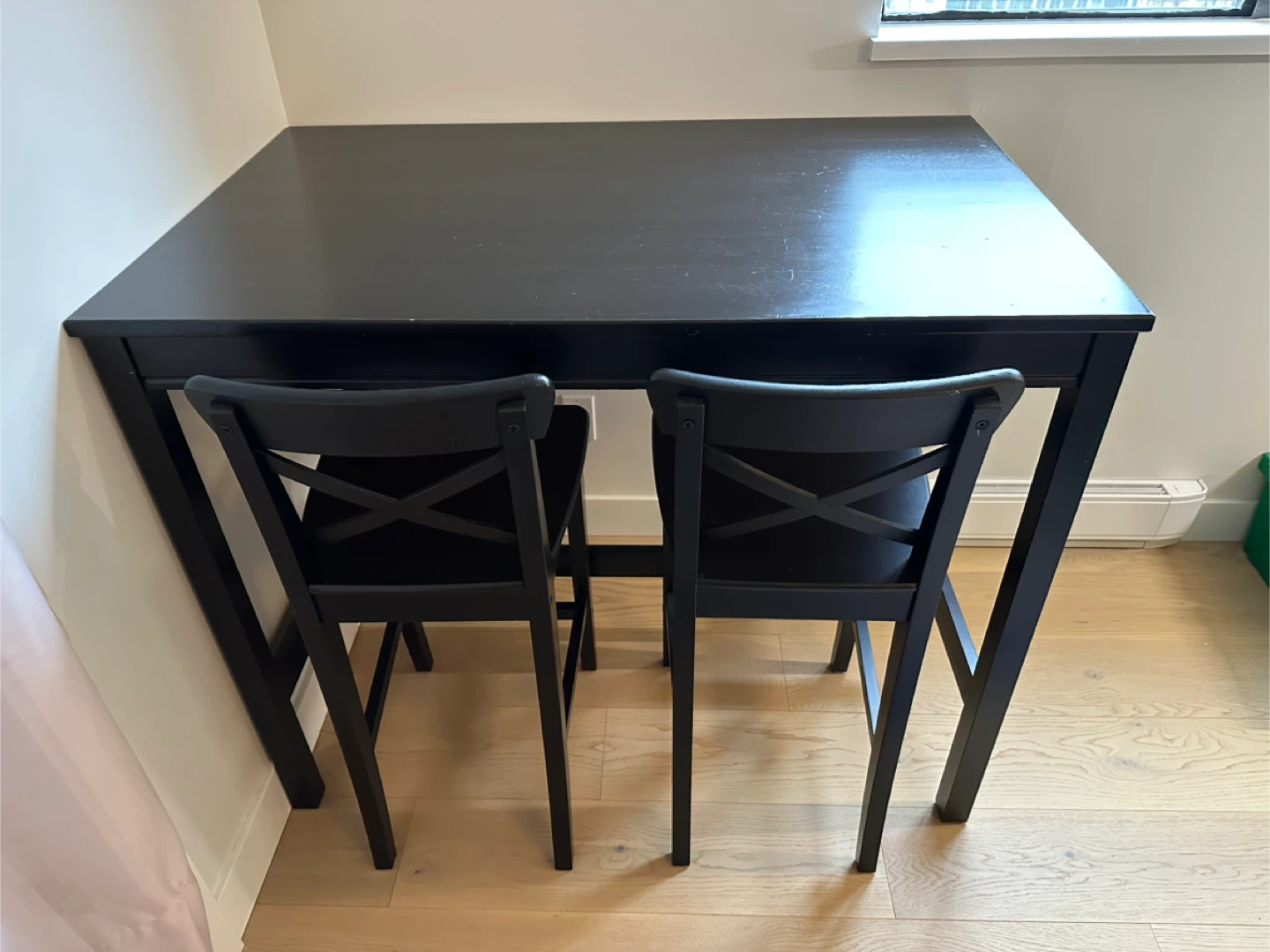 IKEA ROSENTORP Bar Stool with Backrest - Counter Height/Black